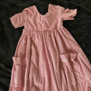 Remie girl red/white stripe dress